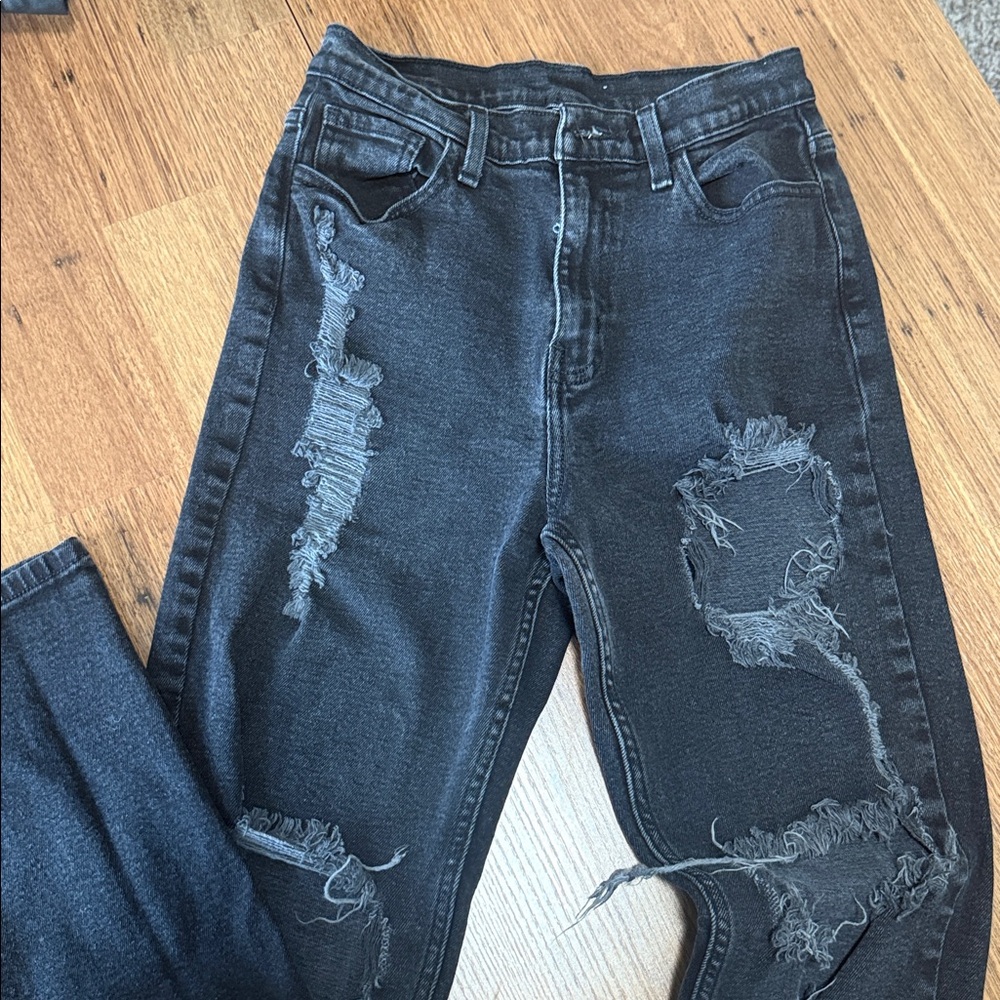 Distressed Black Jeans